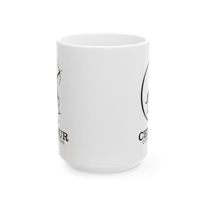 Coffee Mug with Minimalist Centaur Logo – Ceramic 15oz